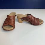 Dansko  Tory Brown Leather‎ Cut Out Silhouette Strappy Wedge Sandals Size 37 Photo 2