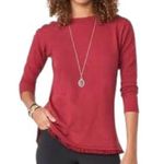 Spartina 449 Hudson Fringe Brock Red Long Sleeve Casual Button Top Size L Photo 0