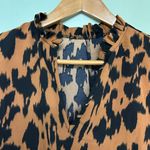 SheIn All Over Print Ruffle Neck Blouse Photo 2