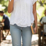 st. john's bay  Cream Textured Blouse Photo 0