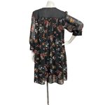 Philosophy Republic Med Black Multicolor Mesh Floral Embroidered Tie Front Dress Photo 6