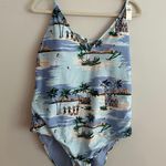 Aerie V One Piece Swimsuit Sunfade Teal Photo 3