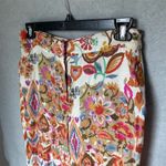 ZARA Women's Floral Wide-Leg Cropped Pants Lace Trim Multicolor Size L Boho Photo 2