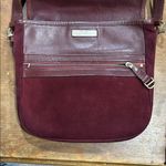 Cartier Vintage  Burgundy Suede Bag w/ Leather Trim & Logo Emboss Crossbody Photo 3