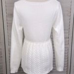 SheIn Cableknit Peplum Sweater Ivory-Large Photo 1