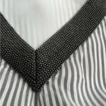 Brunello Cucinelli  Striped Sleeveless Top silk sz XL rhinestone v neck Photo 3