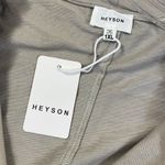 Heyson Oversized Short Sleeve Banded Waist Hooded Pullover Sweatshirt V Neck 1X Tan Photo 6