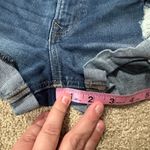 EXPRESS  Distressed Jean Shorts Style Shortie High Rise Women's Size 6 Rolled Hem Photo 4