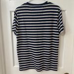 Banana Republic Linen Blend Striped Crew Neck Nautical Preppy Tee Shirt Women Sm Photo 2