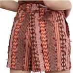 Anthropologie Eva Franco Fall Orange Aztec Motif Women's Luxe Tweed Shorts Photo 3