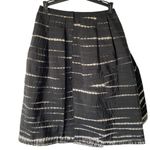 Oscar de la Renta  Black Cream Tie Dye Silk Skirt size 8 A-Line Photo 3