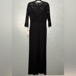 Alex Marie NWT Hailey Black Lace Chiffon Wide Leg Party Jumpsuit Women’s Size 6 Photo 1