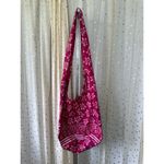 Unbranded 100% Cotton Tropical Turtle All Over Sling Oversized Crossbody Bag Pink Photo 2