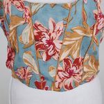 Band of Gypsies Blue and Red Floral Boho Crop Top Size Large NWT Blue Crop Top Photo 2