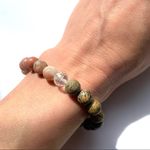 Crystal Beaded Bracelet Boho Stretch Power Tan Photo 3