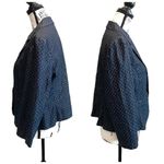 Cynthia Rowley Denim Chambray Blue Jean Blazer Jacket Size XL Polka Dot Preppy Photo 2