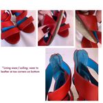 RALPH LAUREN COLLECTION PURPLE LABEL RED LEATHER STRAPPY HEELS (37.5B) Size 6.5 Photo 9