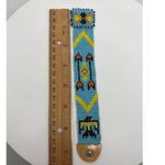 Intricate Beaded Bracelet Native American Style Thunderbird Arrows Light Blue Photo 1