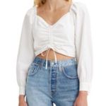 Levi's NWT Women's Devin Cotton Drawstring-Front Long-Sleeve Top, XL Photo 0