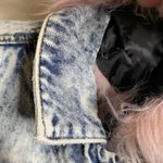 Juicy Couture Black Label Acid Wash Denim Jacket Pink Faux Fur Size XS Crop Photo 12