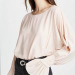 L'Agence  Gianne Black Open Bell Sleeve Silk Blouse, Sz S Photo 2