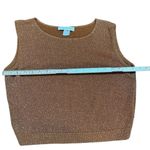 Vtg JP Berringer Metallic Bronze Sparkle Sleeveless Sweater Vest Retro Glam Sz M Brown Size M Photo 4