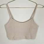 Aerie  Cream Neutral Ribbed‎ Cropped Tank Top Brami Bralette Size Small Photo 0