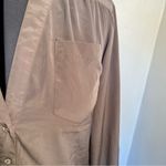 Zoa  New York Popover Blouse Tan Gray Photo 3