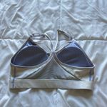 Nike  Womens Size Medium White Sports Bra Padded Racerback Activewear Yoga Gym Photo 3