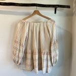 Velvet by Graham & Spencer Cream Cotton USA Melodia Blouse Size Small Red Photo 5