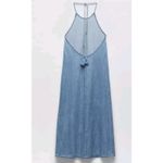 ZARA  Denim Halter Midi Dress Photo 6