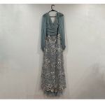 Mac Duggal  67886 Blue Illusion Puff Sleeve Pleated Bodice Embellished Gown 14 Photo 3