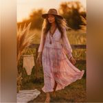 Rococo Sand Etre Metallic Maxi Dress Pink Multi Size L Photo 10