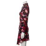 ALC Frank A.L.C. Silk Marcel Floral Draped Floral Stretch Mini Dress Black Pink Size 10 Photo 6