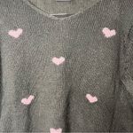 Wooden Ships RARE  Candy Hearts pink and grey pullover relaxed sweater top sz S/M Photo 3
