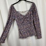 Boden Blue&Pink Paisley Puff Sleeve Sweetheart Neckline Jersey Top Sz.8 Pink Photo 7