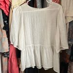 H&M White Linen Boho Blouse Photo 0