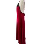 Vanity Fair Vintage Nightgown black Lace and Shiny red Satin USA Slip Gown large Photo 6