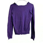 Ralph Lauren Lauren  Women's Medium Purple V-Neck Pullover Long Sleeve Sweater Photo 8
