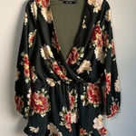 Doe & Rae  small dark green floral romper Photo 0