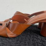 ZARA Heeled Sandals Brown Leather Photo 0