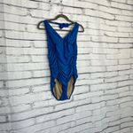 J.Crew  Ruched One-Piece Swimsuit Women’s 12 Blue V-Neck Tactel Nylon Summer Photo 1