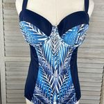 One Piece SWIMSUITS FOR ALL (Tropiculture)  Swimsuit  Blue/Tropical Print-12 Photo 0