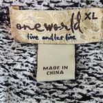 One World  Black and White Knit Top Size XL Aztec Knit Top Photo 5