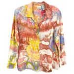 Classic Elements  Large Top Handmade Tie Dye Long‎ Sleeve Orange Yellow 1597 Photo 0