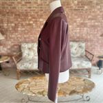 White House | Black Market WHBM Jacket NWT Faux Leather Double Breasted Windsor Wine Chic Glam Vegan Crop M Photo 6