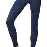 Terez  Navy Blue Black Star Foil Printed Athletic Leggings Size Medium Photo 0
