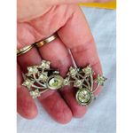 Vintage silver and cut glass ornate dress clips. Silver Photo 2