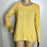 American Eagle  Yellow Knit Zipper Crewneck Sweater Photo 7