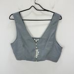 Madewell Softdrape Gwen Crop Vest Top Still Dawn Gray Fitted V Neck US 12 NWT Photo 5